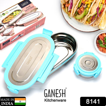 Ganesh Stainless Steel Lunch Box & Small Container ( Set Of 2 Pcs )