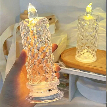 Rose Candles for Home Decoration, Crystal Candle Lights - Phoenix Addicts