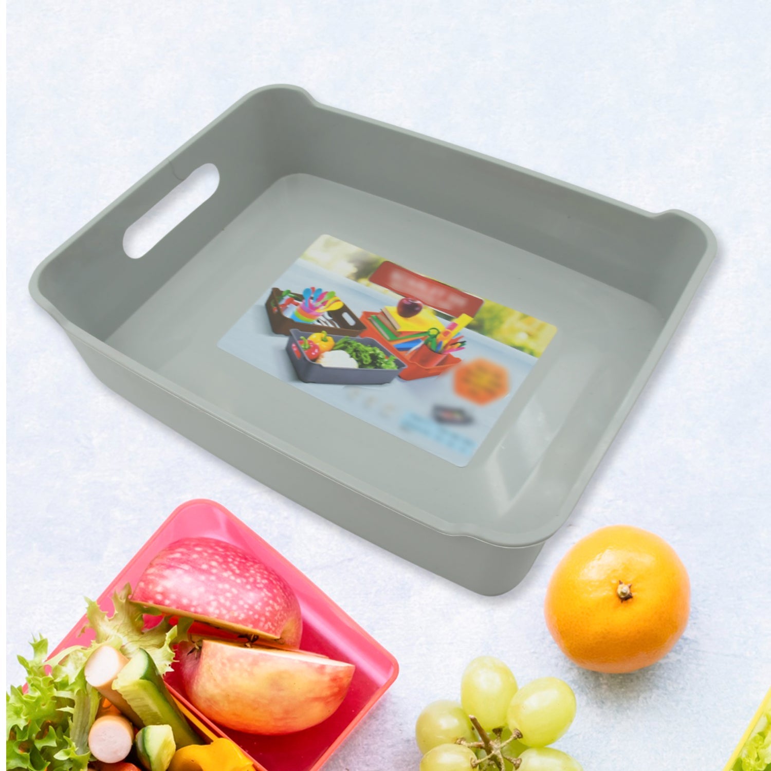 Multipurpose Organising & Storage Plastic Tray,  Fruit & Vegetable/ Multi Purpose Tray, Organizer for Kitchen, Countertop, Cabinet, Bathroom Plastic Storage Basket For Store Fruits, Vegetables, Magazines, Cosmetics, Stationary Set of 3 - Phoenix Addicts
