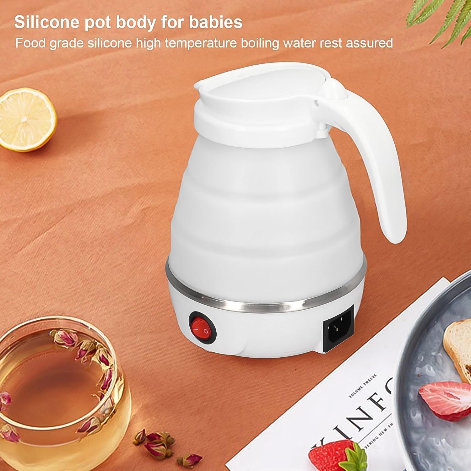 Travel Folding Electric Kettle 600W - (304 Stainless Steel & Silicone) - Phoenix Addicts