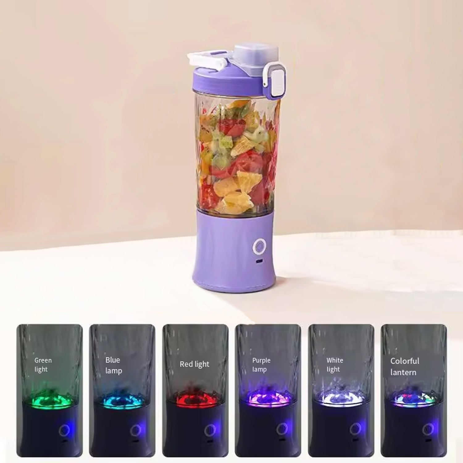 Eletric Crusher Juicer With Multicolor Light, 8 Blades (600 ML / Multicolor) - Phoenix Addicts