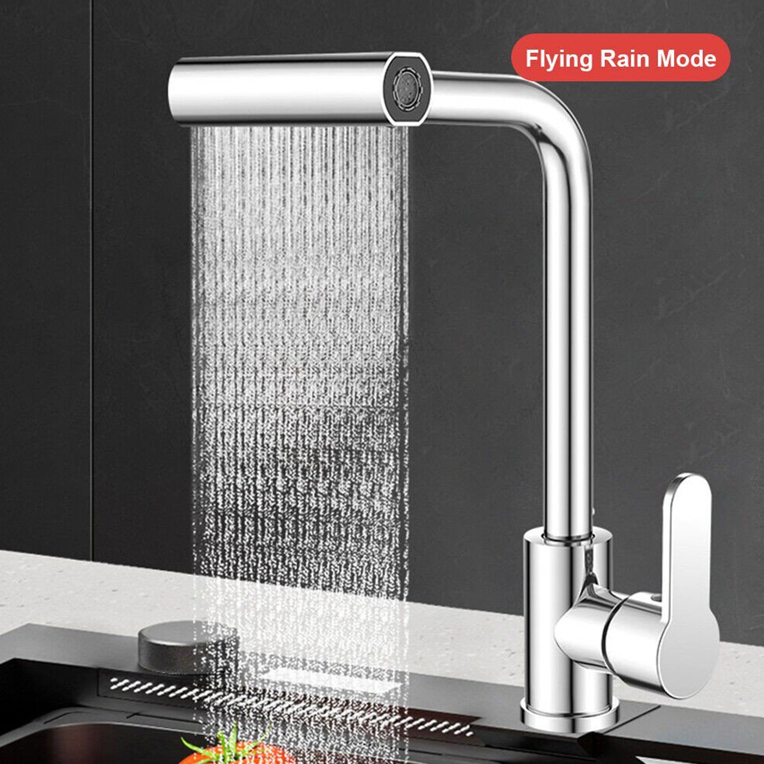 Multifunction Shower Waterfall Kitchen Faucet, 360° Rotation Waterfall Kitchen Faucet, Touch Kitchen Faucet, Faucet Extender for Kitchen Sink, Swivel Waterfall Kitchen Faucet for Washing Vegetable Fruit (4 In 1 ) - Phoenix Addicts