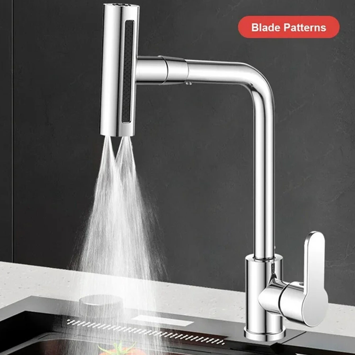Multifunction Shower Waterfall Kitchen Faucet, 360° Rotation Waterfall Kitchen Faucet, Touch Kitchen Faucet, Faucet Extender for Kitchen Sink, Swivel Waterfall Kitchen Faucet for Washing Vegetable Fruit (4 In 1 ) - Phoenix Addicts