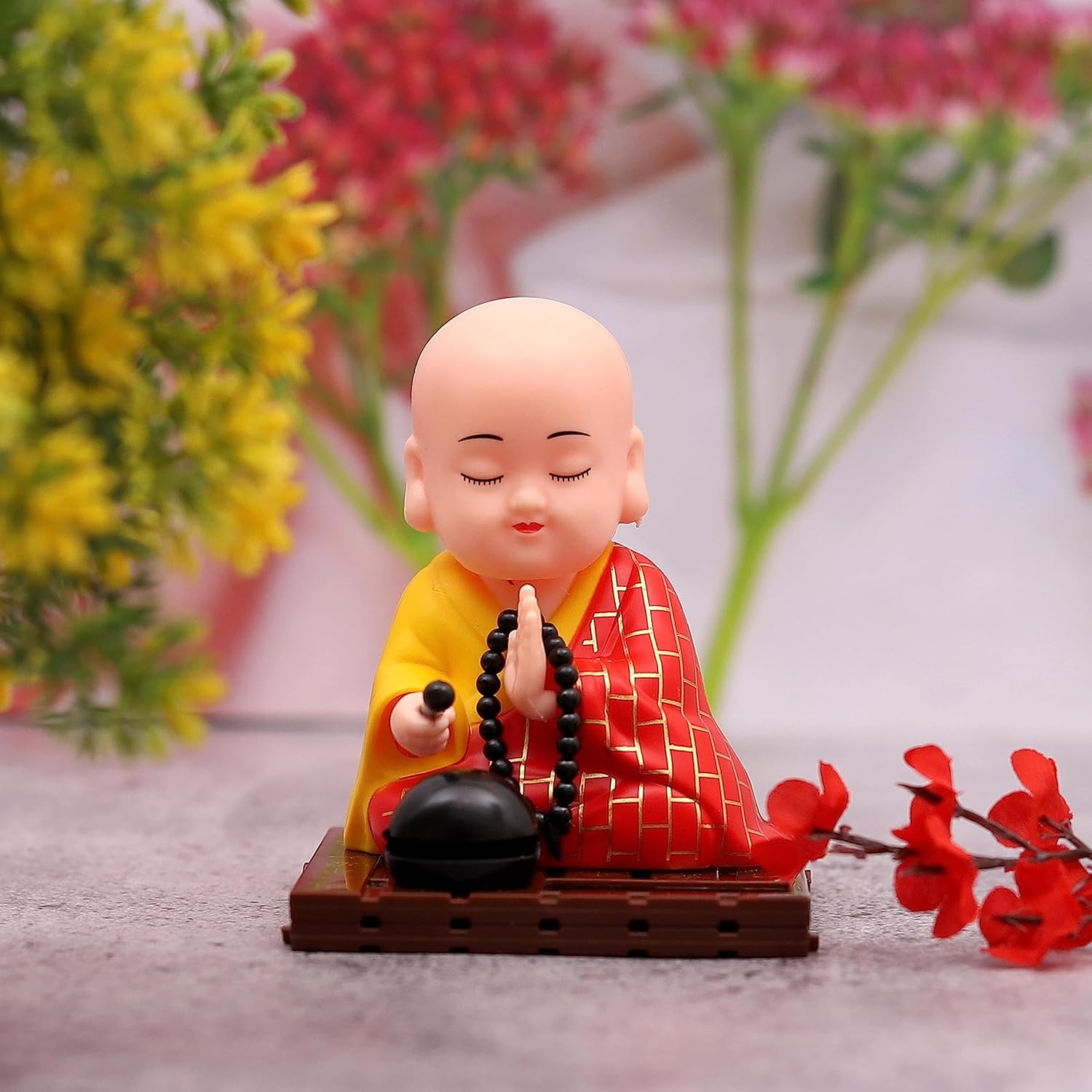 Solar Powered Sitting Buddha Statue,  Moving Head and Hand (1 Pc / Big) - Phoenix Addicts