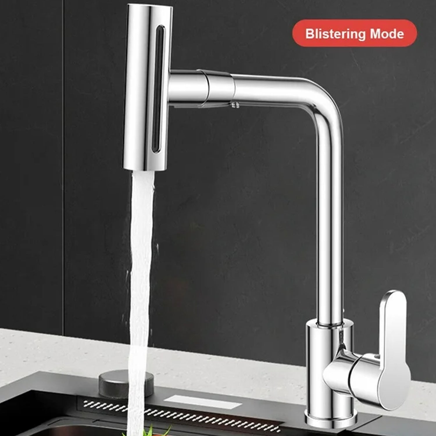Multifunction Shower Waterfall Kitchen Faucet, 360° Rotation Waterfall Kitchen Faucet, Touch Kitchen Faucet, Faucet Extender for Kitchen Sink, Swivel Waterfall Kitchen Faucet for Washing Vegetable Fruit (4 In 1 ) - Phoenix Addicts