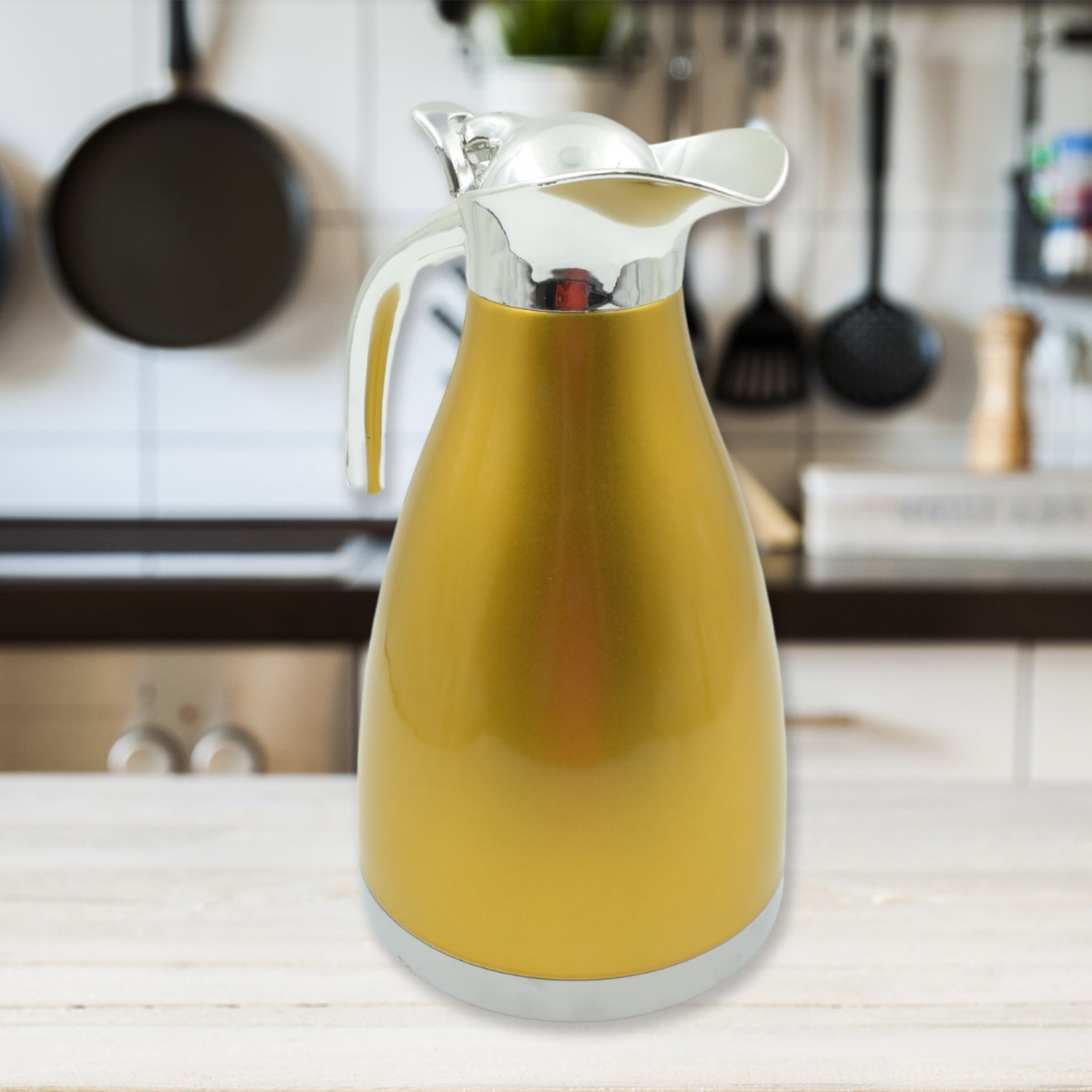 Vacuum Insulated Kettle Jug, Vacuum Insulated Thermos Kettle Jug Insulated Vacuum Flask, Vacuum Kettle Jug Stainless Steel For Milk ,Tea ,Beverage Home Office Travel Coffee (1.5 Ltr / 1Pc) - Phoenix Addicts