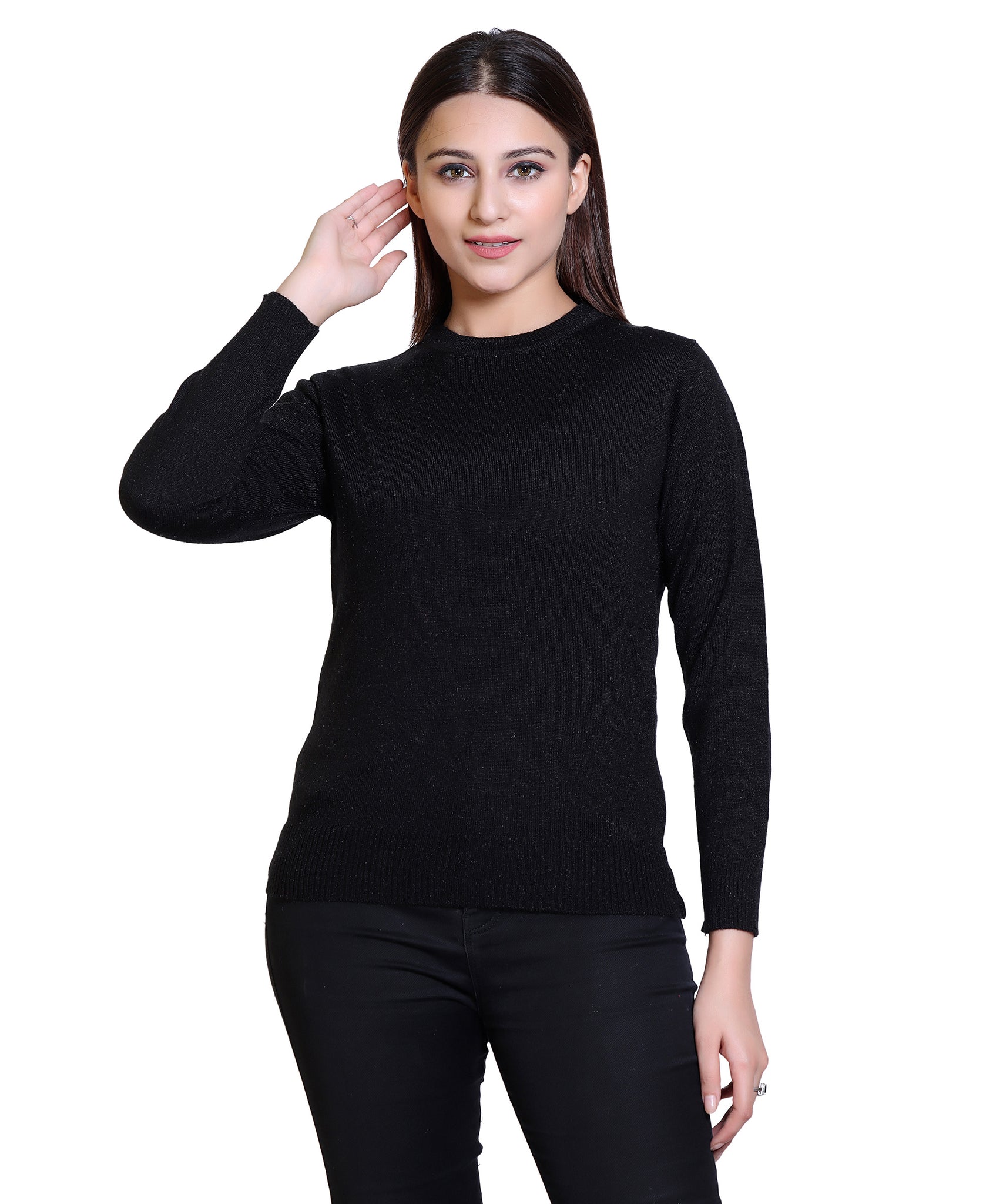 Women's Solid Woolen Full Sleeves Sweater - Phoenix Addicts