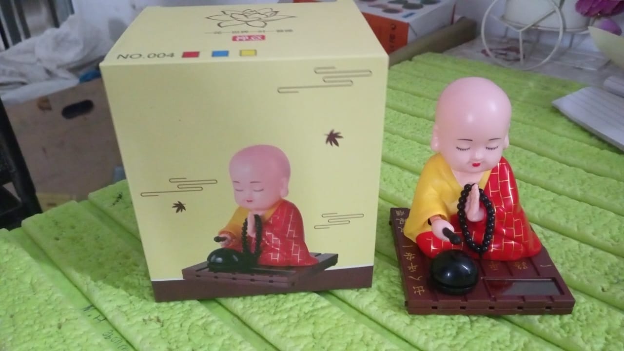 Solar Powered Sitting Buddha Statue,  Moving Head and Hand (1 Pc / Big) - Phoenix Addicts