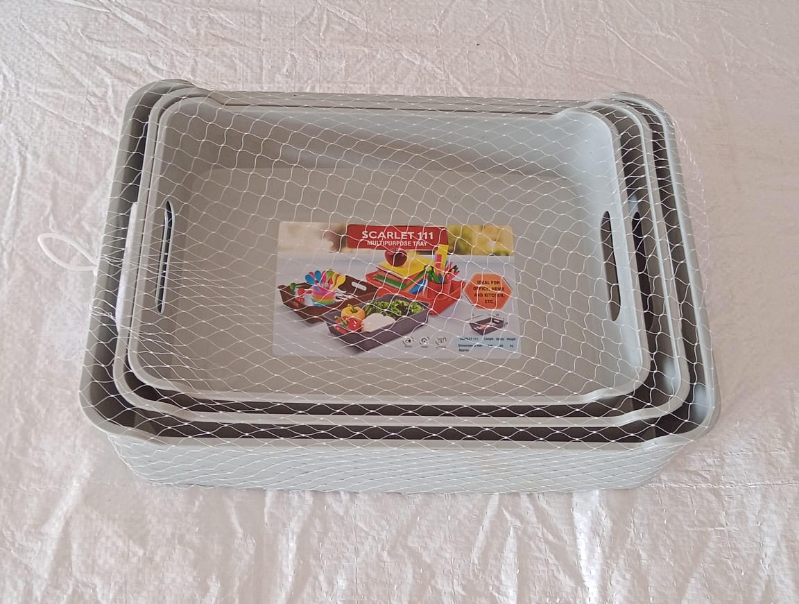 Multipurpose Organising & Storage Plastic Tray,  Fruit & Vegetable/ Multi Purpose Tray, Organizer for Kitchen, Countertop, Cabinet, Bathroom Plastic Storage Basket For Store Fruits, Vegetables, Magazines, Cosmetics, Stationary Set of 3 - Phoenix Addicts