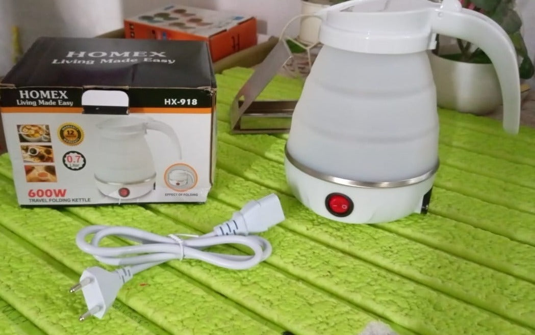 Travel Folding Electric Kettle 600W - (304 Stainless Steel & Silicone) - Phoenix Addicts